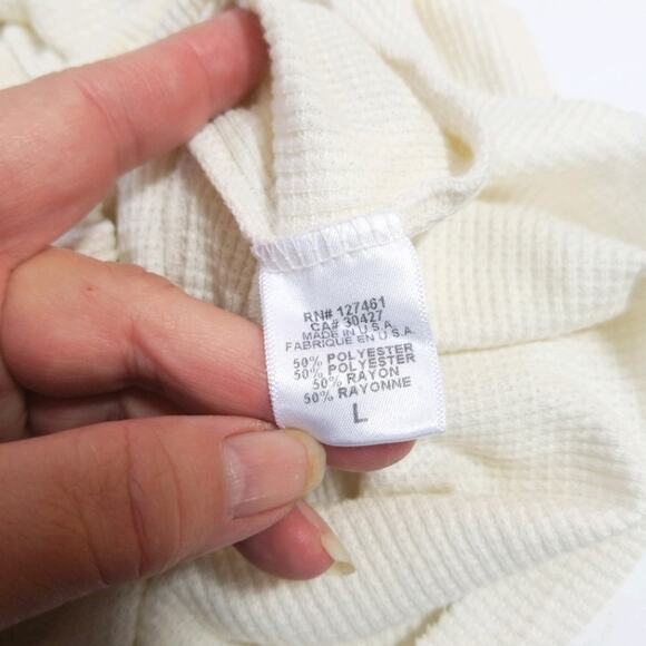 Wildfox Star striped waffle knit Henley tunic top - Picture 11 of 12